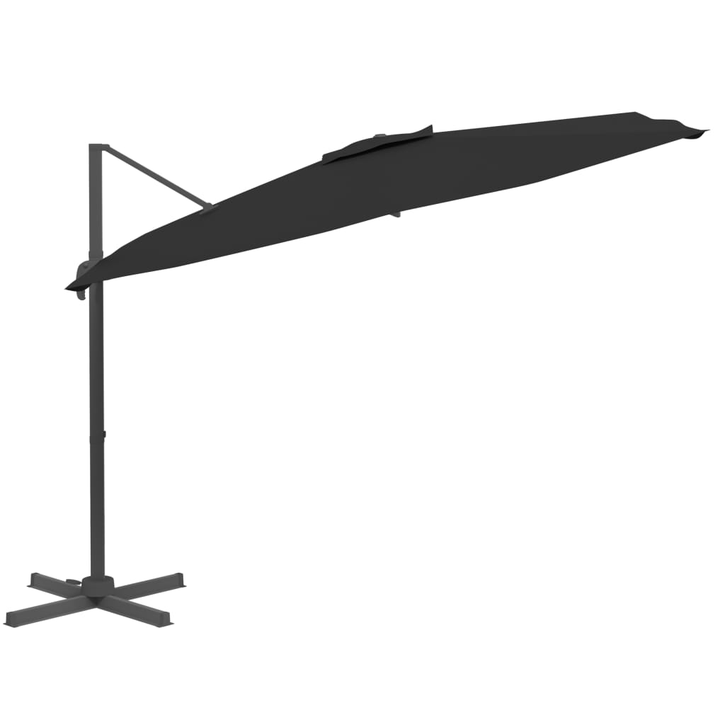 vidaXL päikesevari LEDiga, must, 400x300 cm