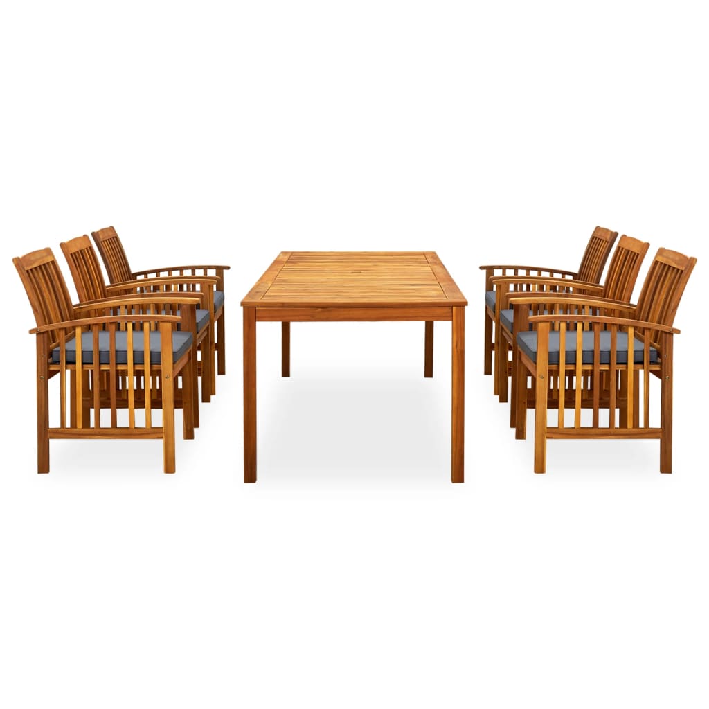 3058092 vidaXL 7 Piece Garden Dining Set with Cushions Solid Acacia Wood (45963+2x312131)