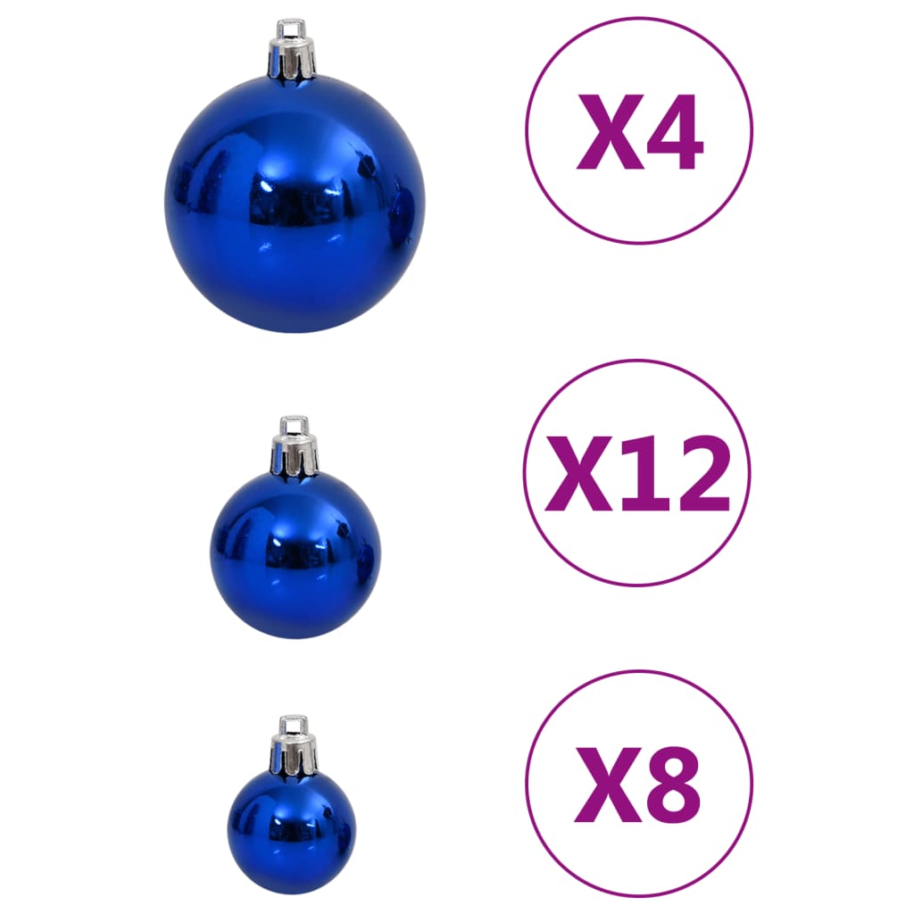 vidaXL 111-osaline jõulukuulide komplekt, sinine, polüstüreen