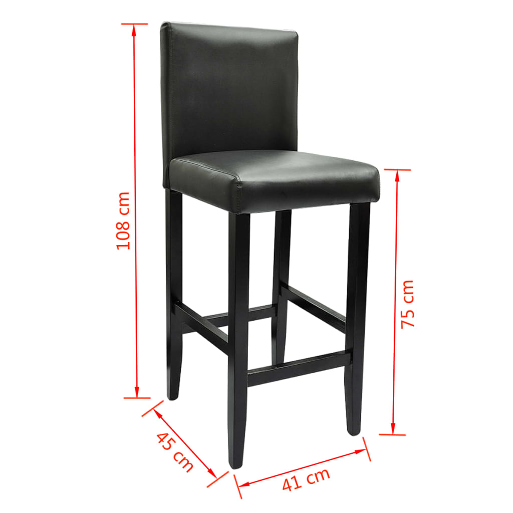Baarimööblikomplekt laud + 4 tooli must
