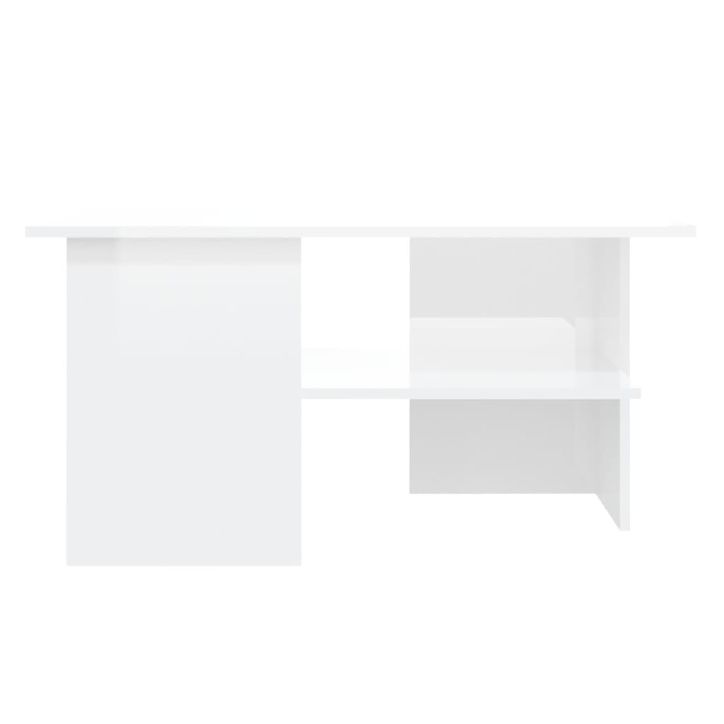 vidaXL kohvilaud, kõrgläikega, valge, 90x60x46,5 cm puitlaastplaat