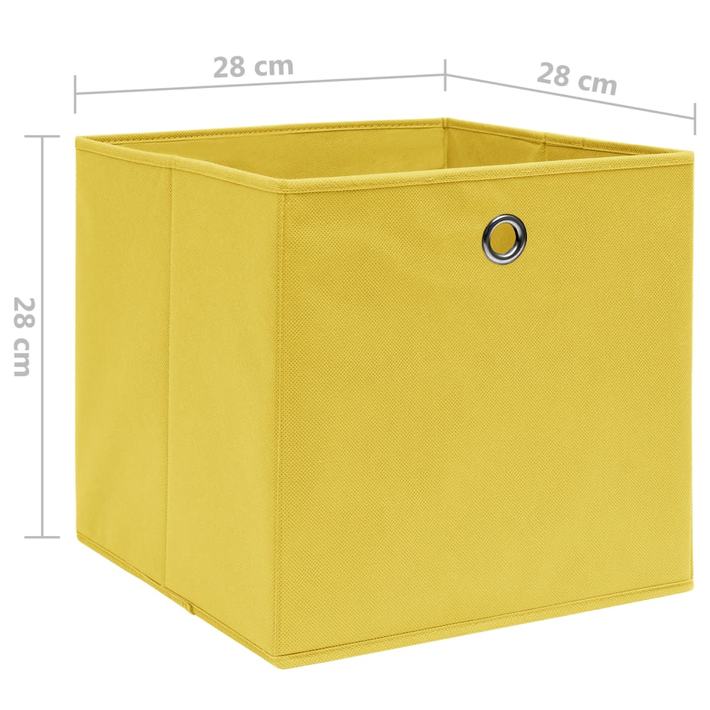 vidaXL mittekootud kangast hoiukastid 4 tk, 28 x 28 x 28 cm, kollane