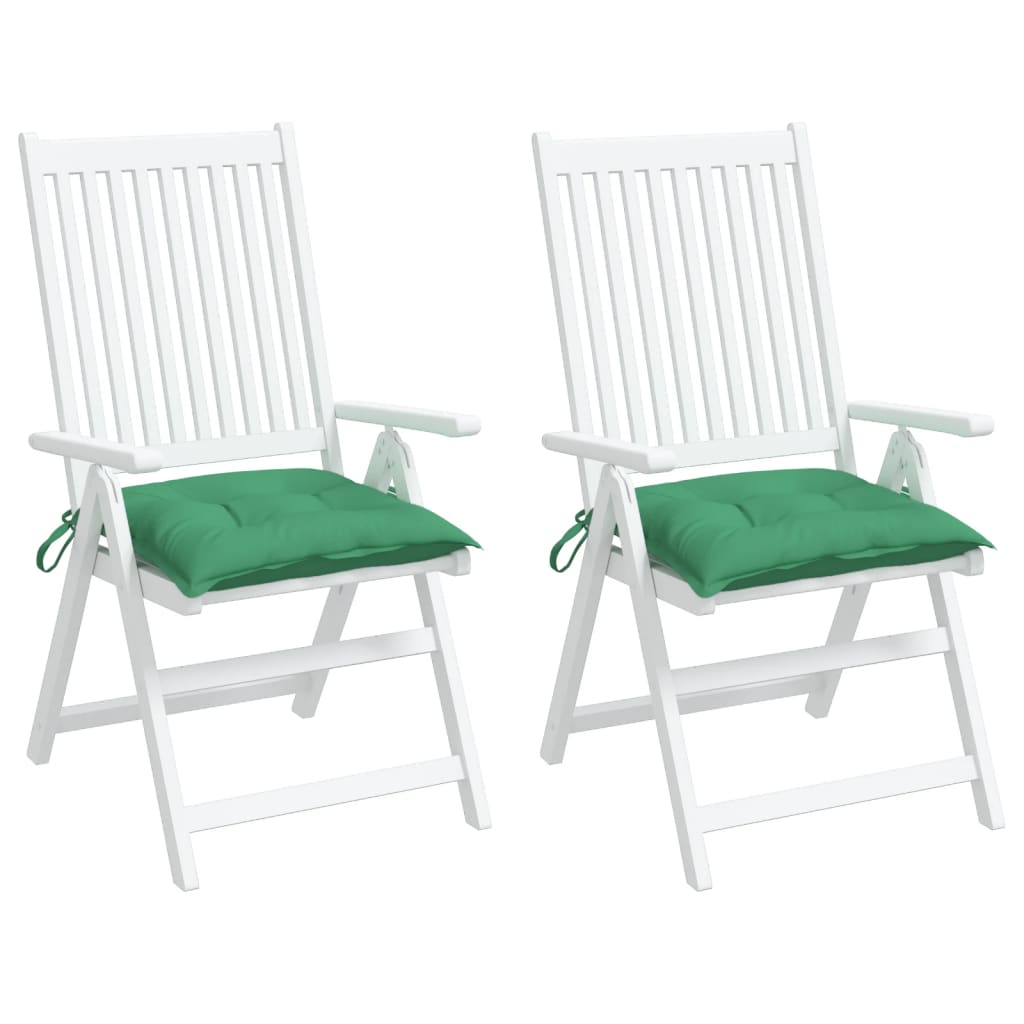 vidaXL tooli istmepadjad 2 tk, roheline, 40 x 40 x 7 cm kangas