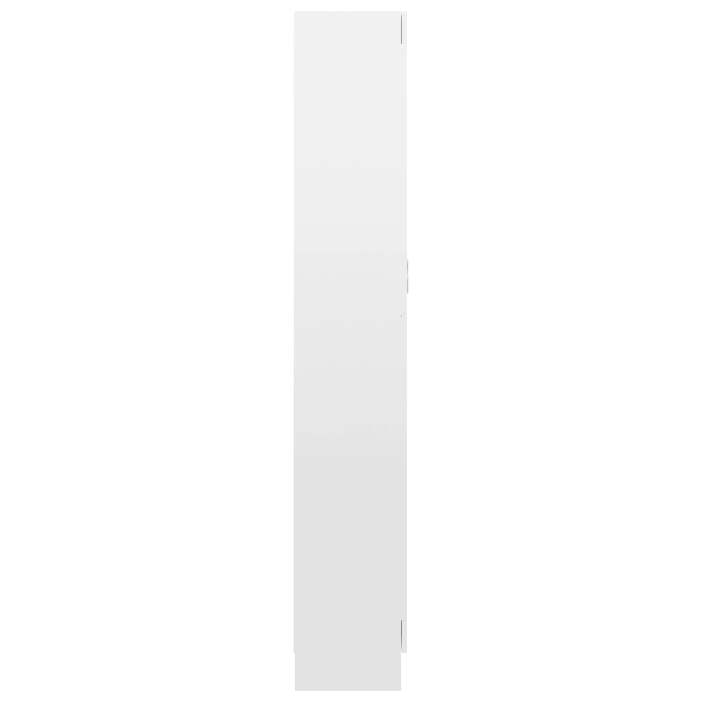 vidaXL raamaturiiul kõrgläige, valge 82,5x30,5x185,5 cm puitlaastplaat