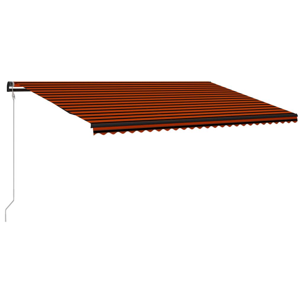 vidaXL varikatus tuuleanduri ja LEDiga, 600 x 300 cm, oranž ja pruun