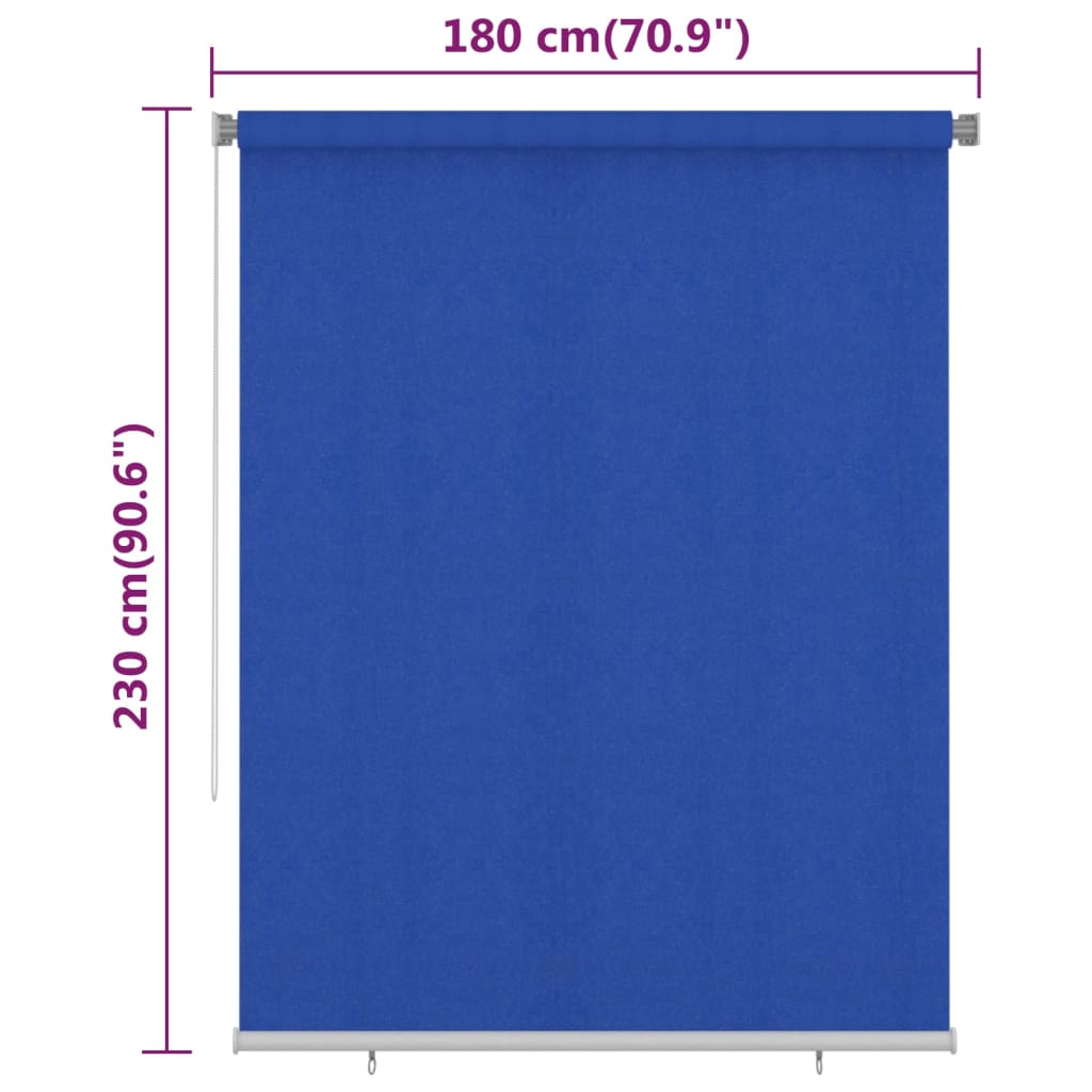 vidaXL väliruloo, 180 x 230 cm, sinine, HDPE