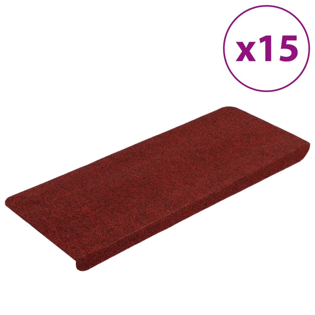 vidaXL isekleepuv trepivaip, 15 tk, 65x24,5x3,5 cm, punane