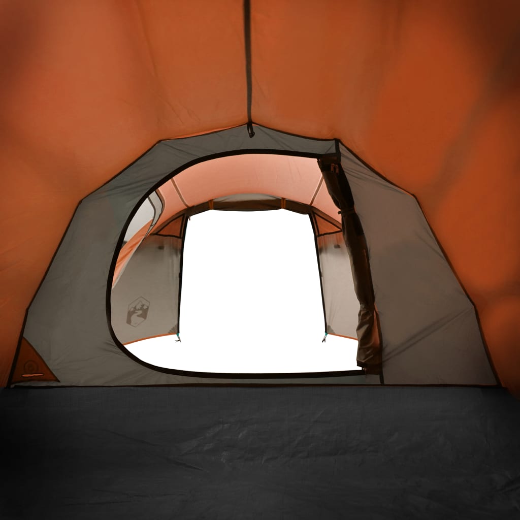vidaXL matkatelk 2 inimesele, tunnel, hall ja oranž, veekindel