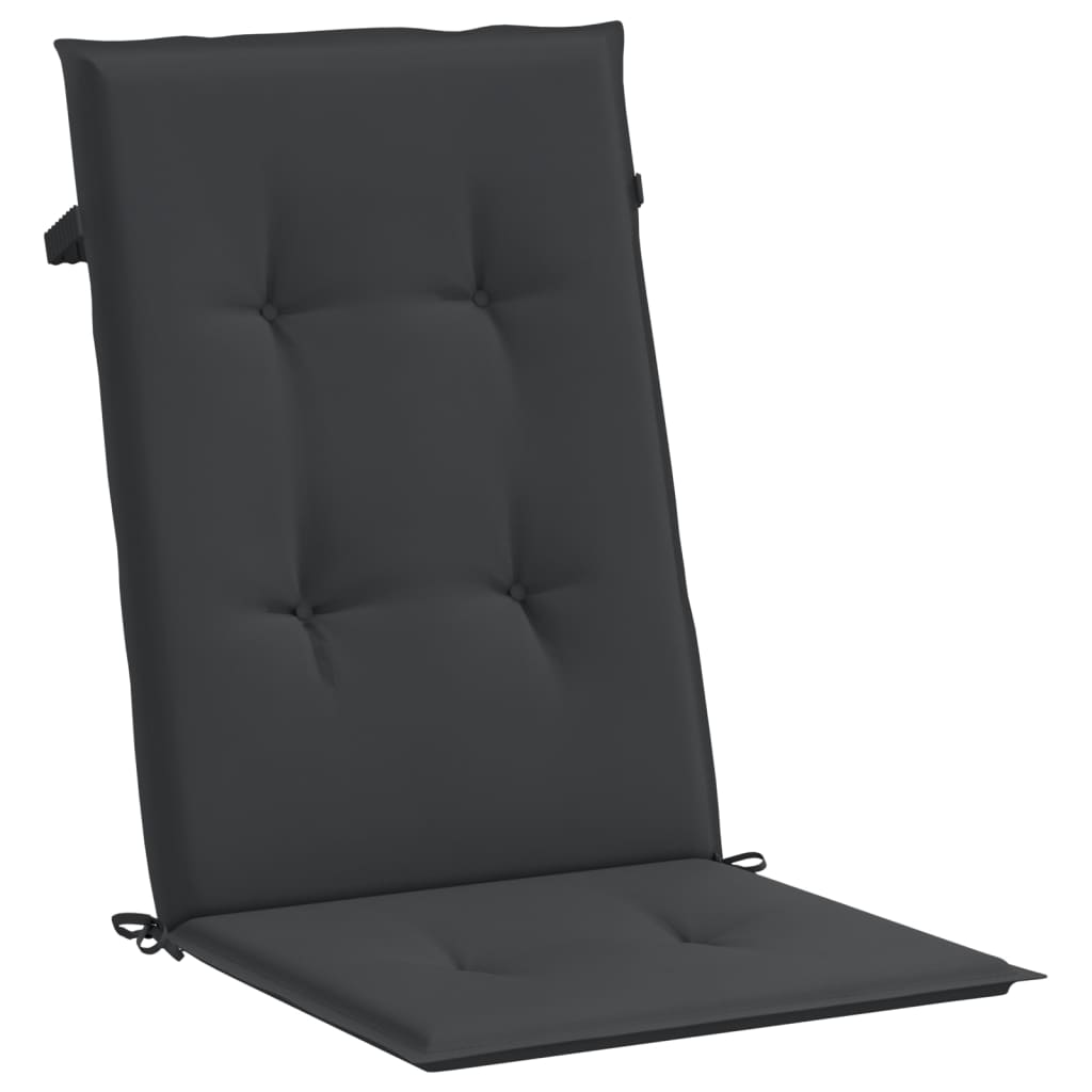 vidaXL kõrge seljatoega toolipadjad 6 tk, must, 120x50x3 cm, kangas