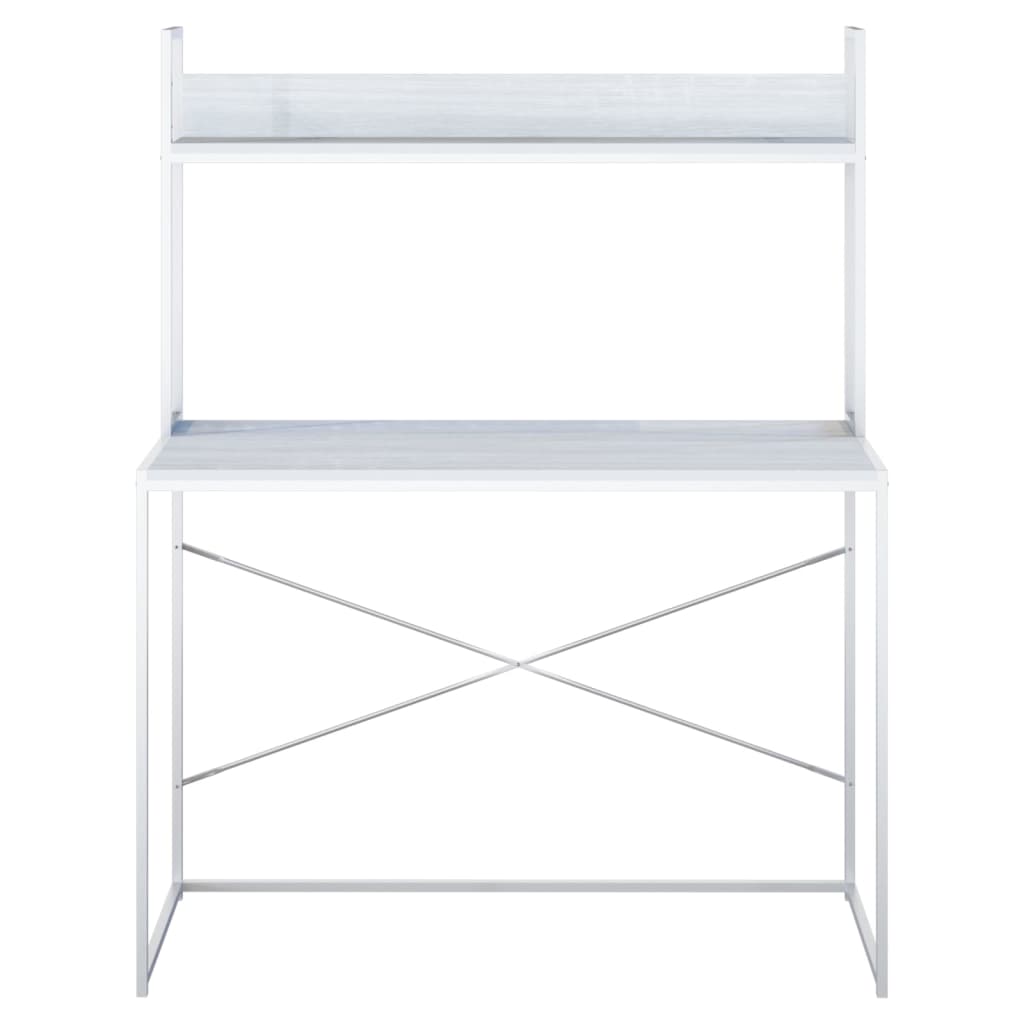 vidaXL kirjutuslaud, valge 110x60x138 cm puitlaastplaat