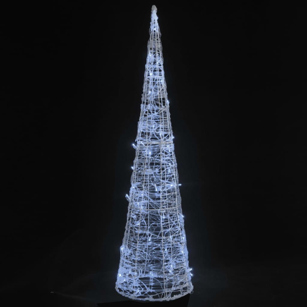 vidaXL akrüülist valguspüramiid, LED-tuli, koonus, külm valge 120 cm