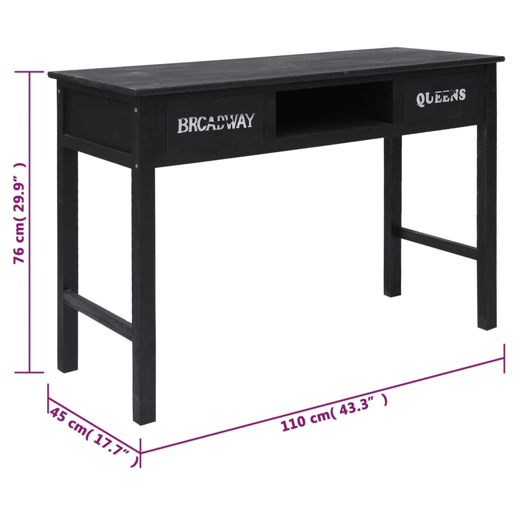 vidaXL konsoollaud, must, 110 x 45 x 76 cm, puit