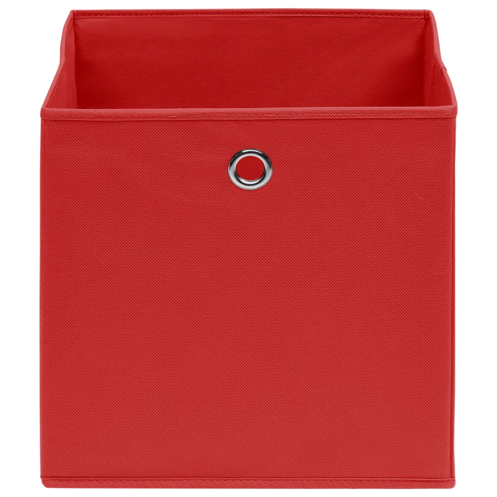 vidaXL mittekootud kangast hoiukastid 10 tk, 28 x 28 x 28 cm, punane