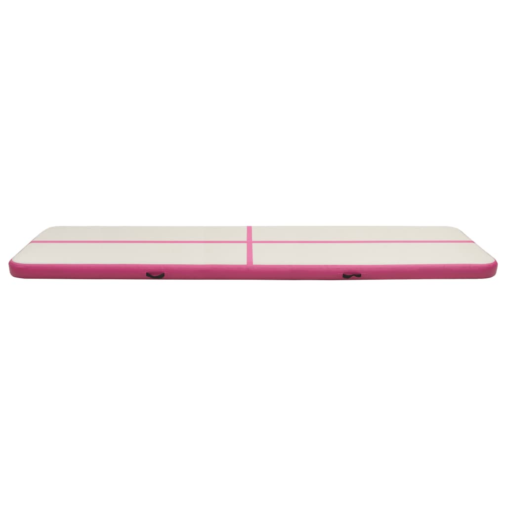 vidaXL täispumbatav võimlemismatt pumbaga 700x100x20 cm PVC roosa