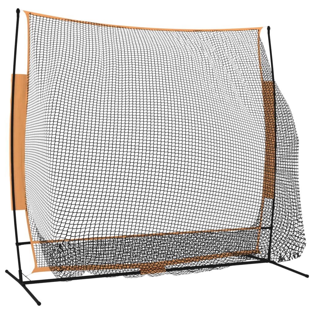 vidaXL golfi harjutusvõrk, must ja oranž, 215x107x216 cm, polüester