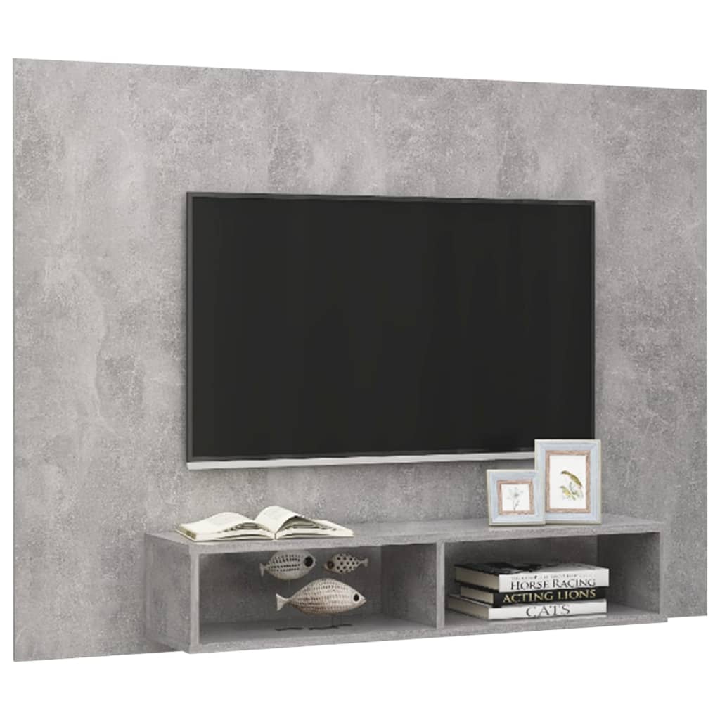 vidaXL TV-seinakapp, betoonhall, 135x23,5x90 cm, puitlaastplaat