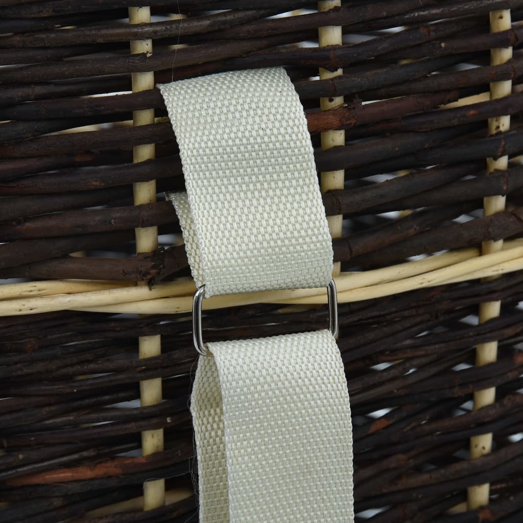 vidaXL küttepuude seljakott kanderihmadega 50x44x58 cm naturaalne paju