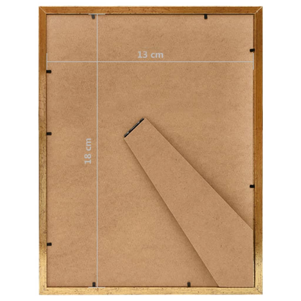 vidaXL fotoraami kollaaž 3 tk, lauale, kuldne, 13x18 cm MDF