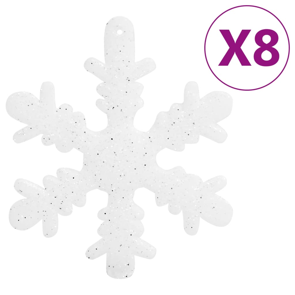 vidaXL 111-osaline jõulukuulide komplekt, valge, polüstüreen