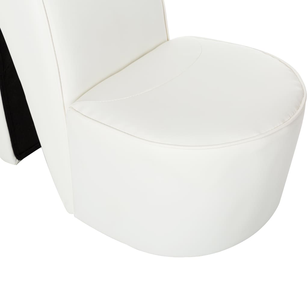 vidaXL kõrge kontsa kujuga tool, valge, kunstnahk