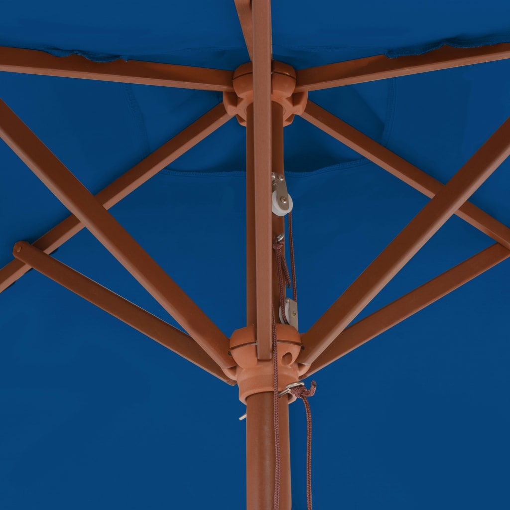 vidaXL päikesevari puidust postiga, sinine 150 x 200 cm