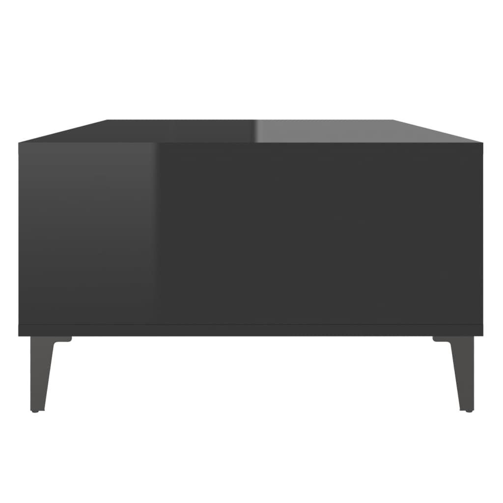 vidaXL kohvilaud, kõrgläikega, must, 103,5x60x35 cm, puitlaastplaat