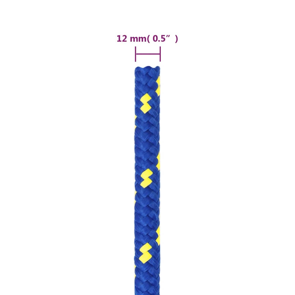 vidaXL paadiköis, sinine, 12 mm, 100 m, polüpropüleen