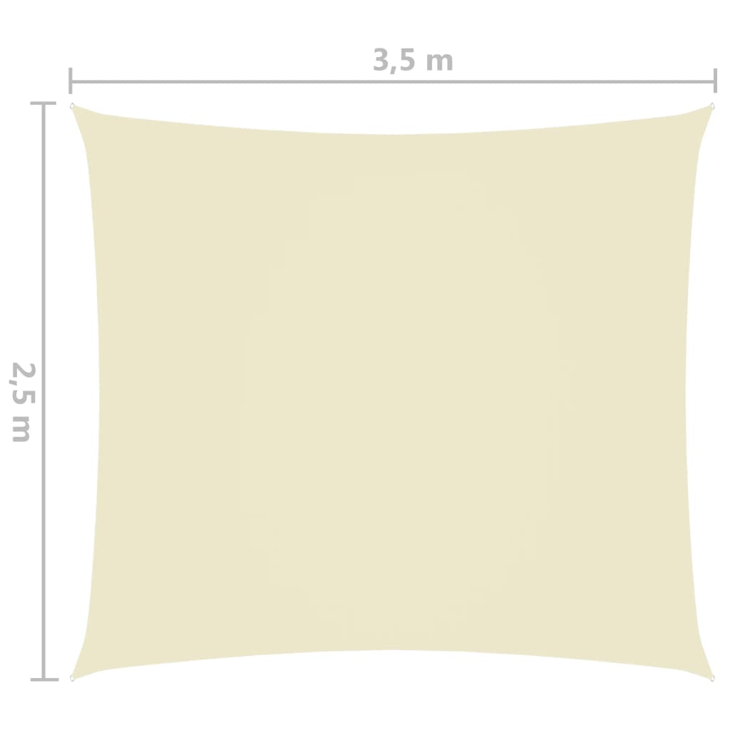 vidaXL oxford-kangast päikesepuri, ristkülik, 2,5 x 3,5 m, kreemjas