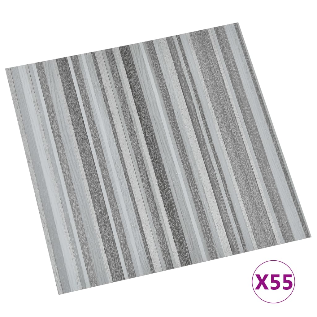 vidaXL iseliimuvad põrandaplaadid 55 tk, PVC, 5,11 m², helehall