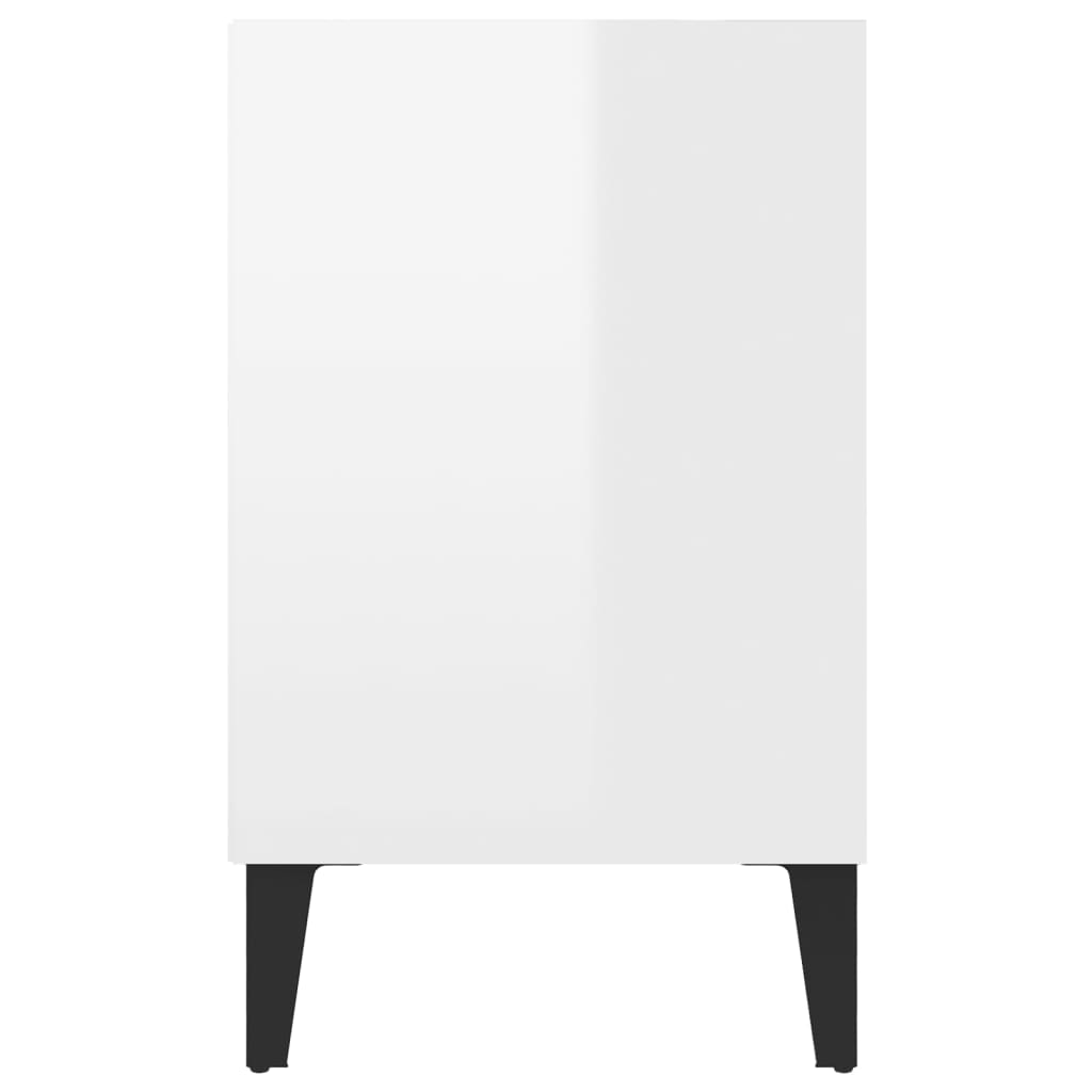 vidaXL metalljalgadega telerikapp, kõrgläikega valge, 103,5x30x50 cm