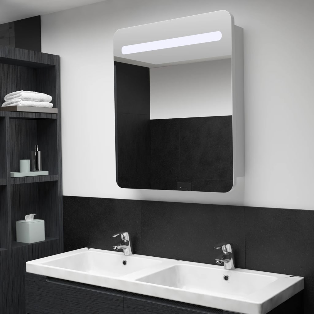 vidaXL LEDidega vannitoa peegelkapp, 68 x 9 x 80 cm