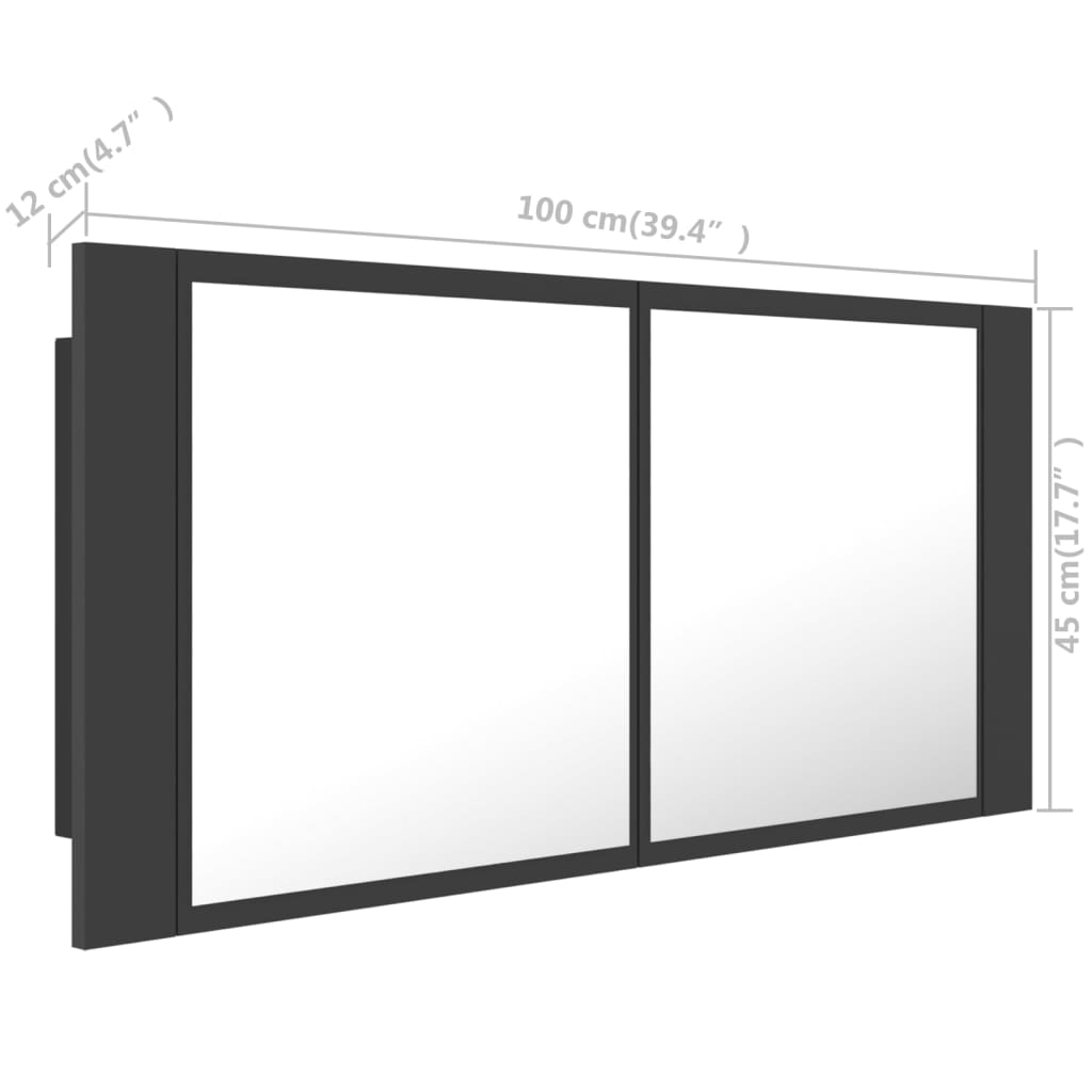 vidaXL LED-peeglikapp hall 100x12x45 cm, akrüül