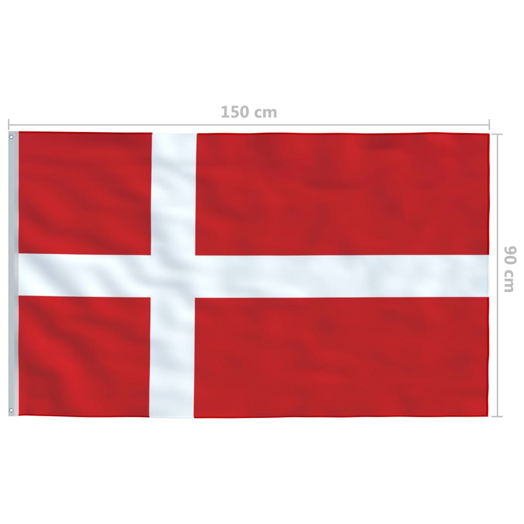 vidaXL Taani lipp ja lipumast, alumiinium, 6 m