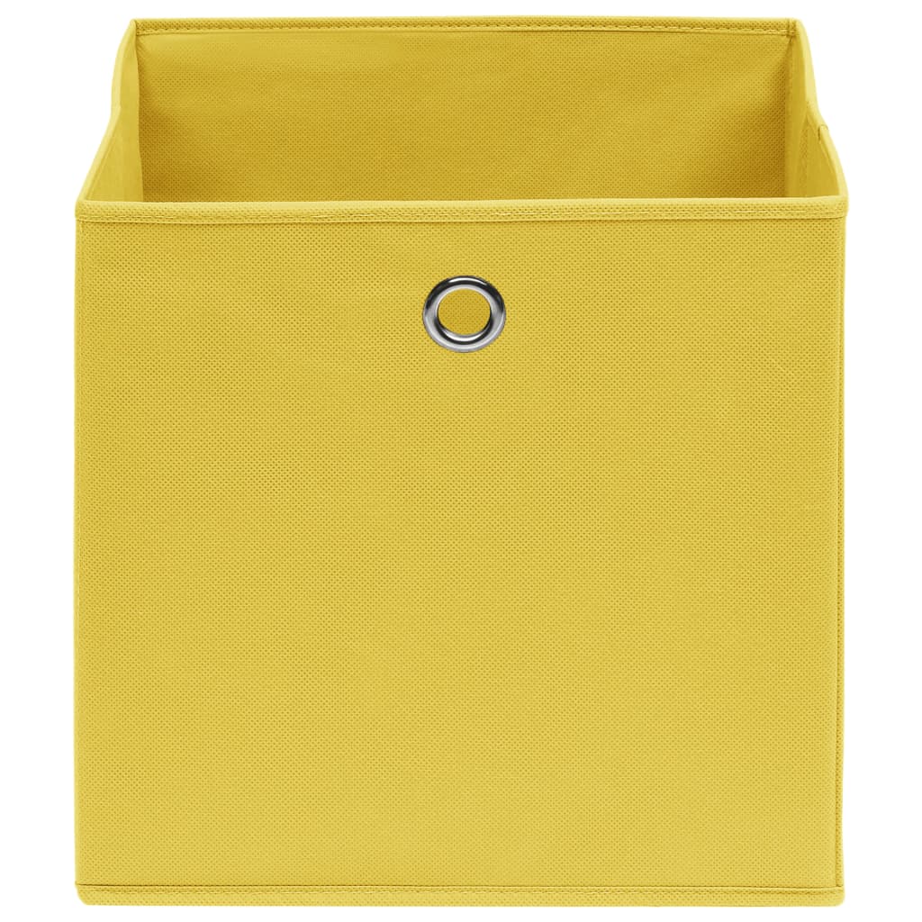 vidaXL mittekootud kangast hoiukastid 4 tk, 28 x 28 x 28 cm, kollane