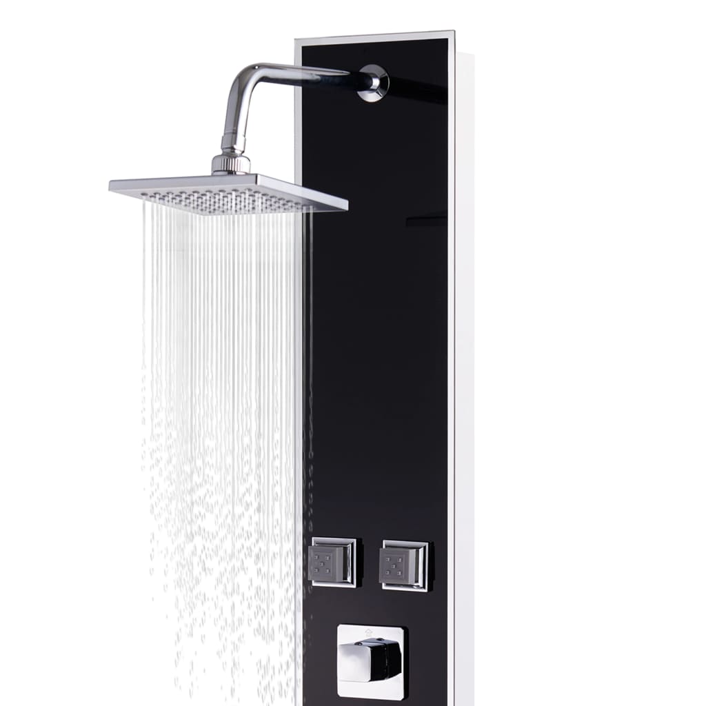 vidaXL dušipaneeli süsteem, klaas, 18 x 42,1 x 120 cm, must
