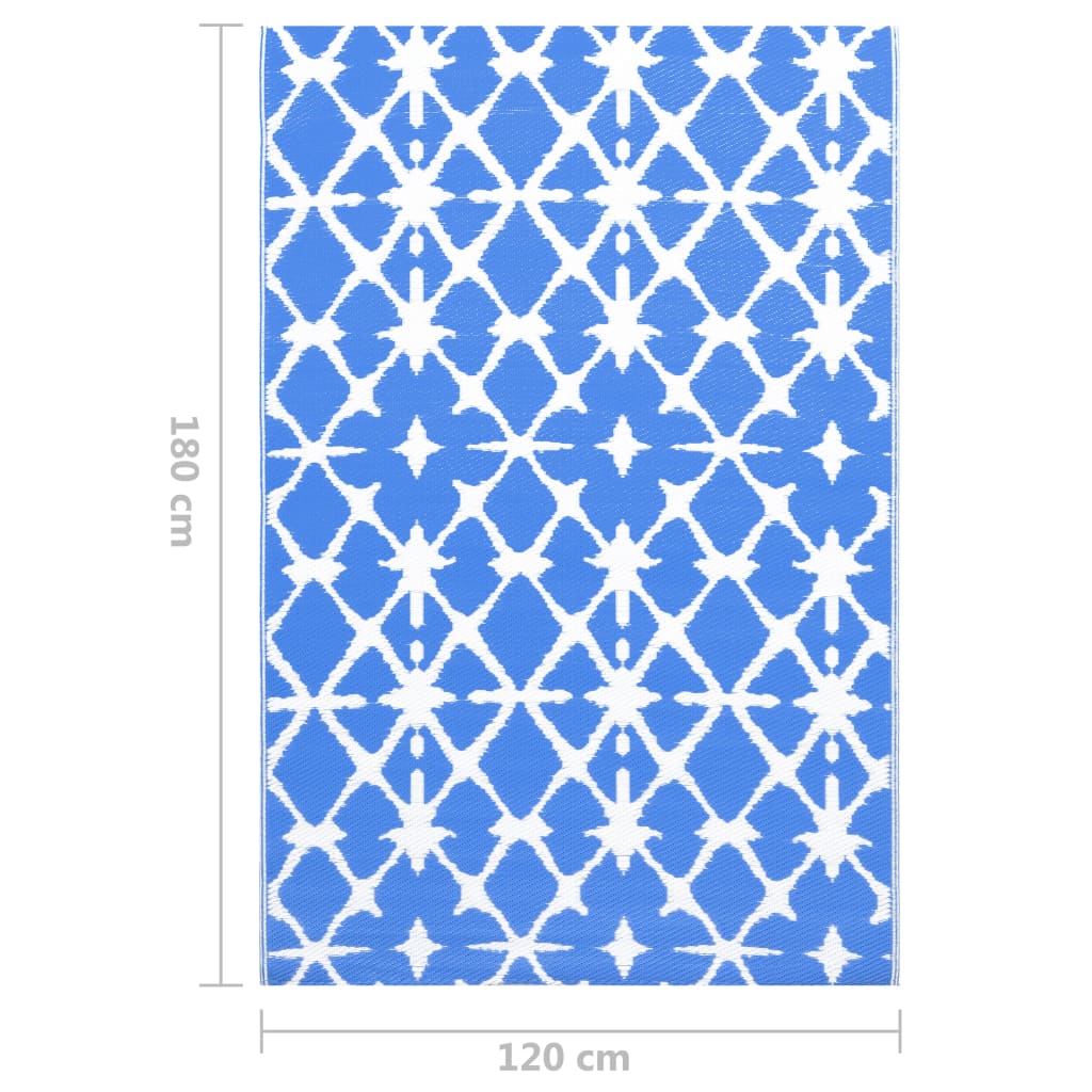 vidaXL õuevaip, sinine ja valge, 120 x 180 cm, PP