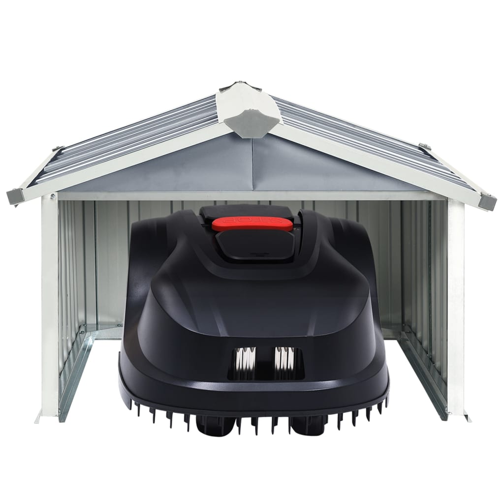 vidaXL robotmuruniiduki kuur, 92x97x63 cm, tsingitud teras, hall