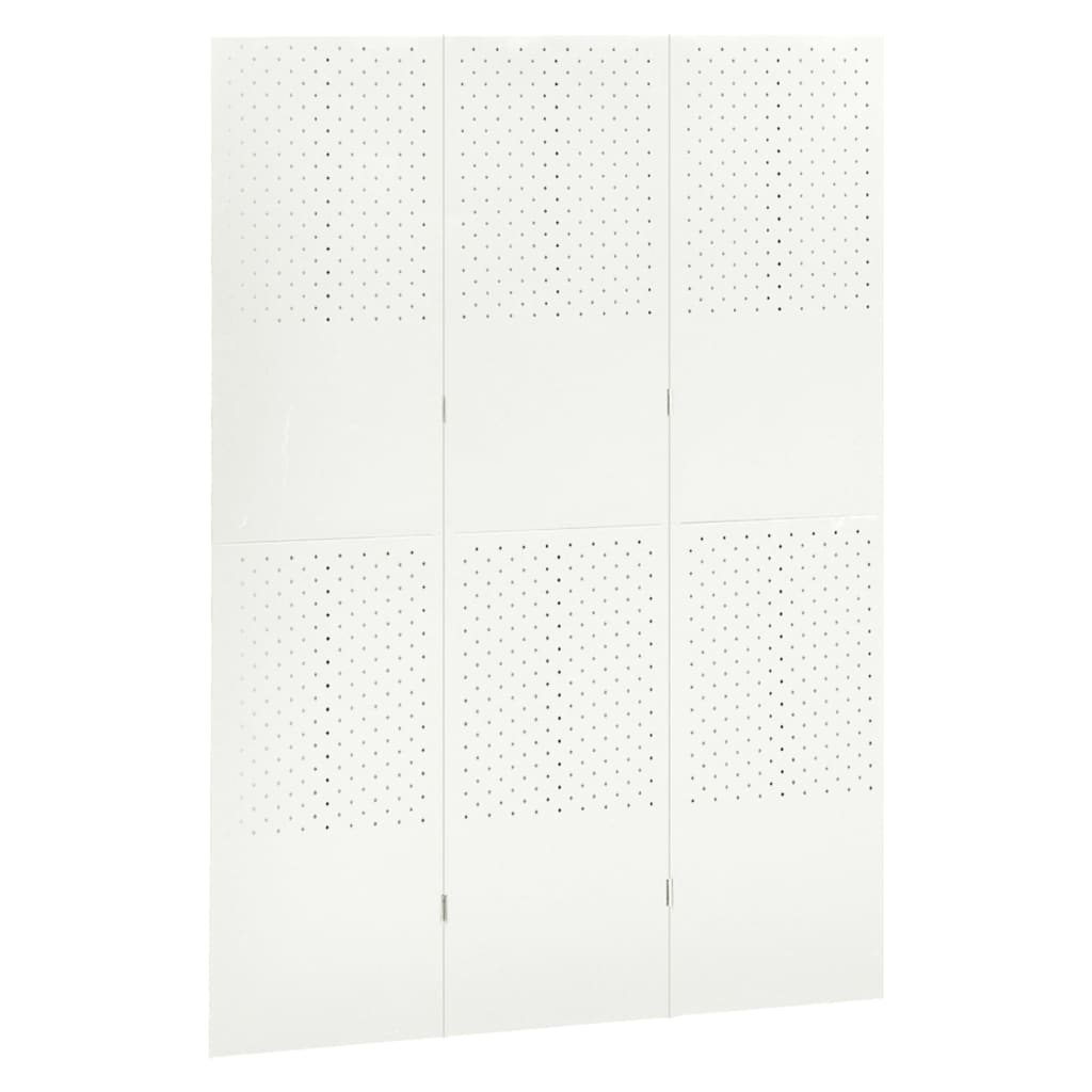 vidaXL 3 paneeliga ruumijagaja, valge, 120 x 180 cm, teras