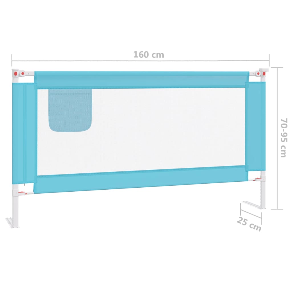 vidaXL voodipiire väikelapse voodile, sinine, 160 x 25 cm, kangas