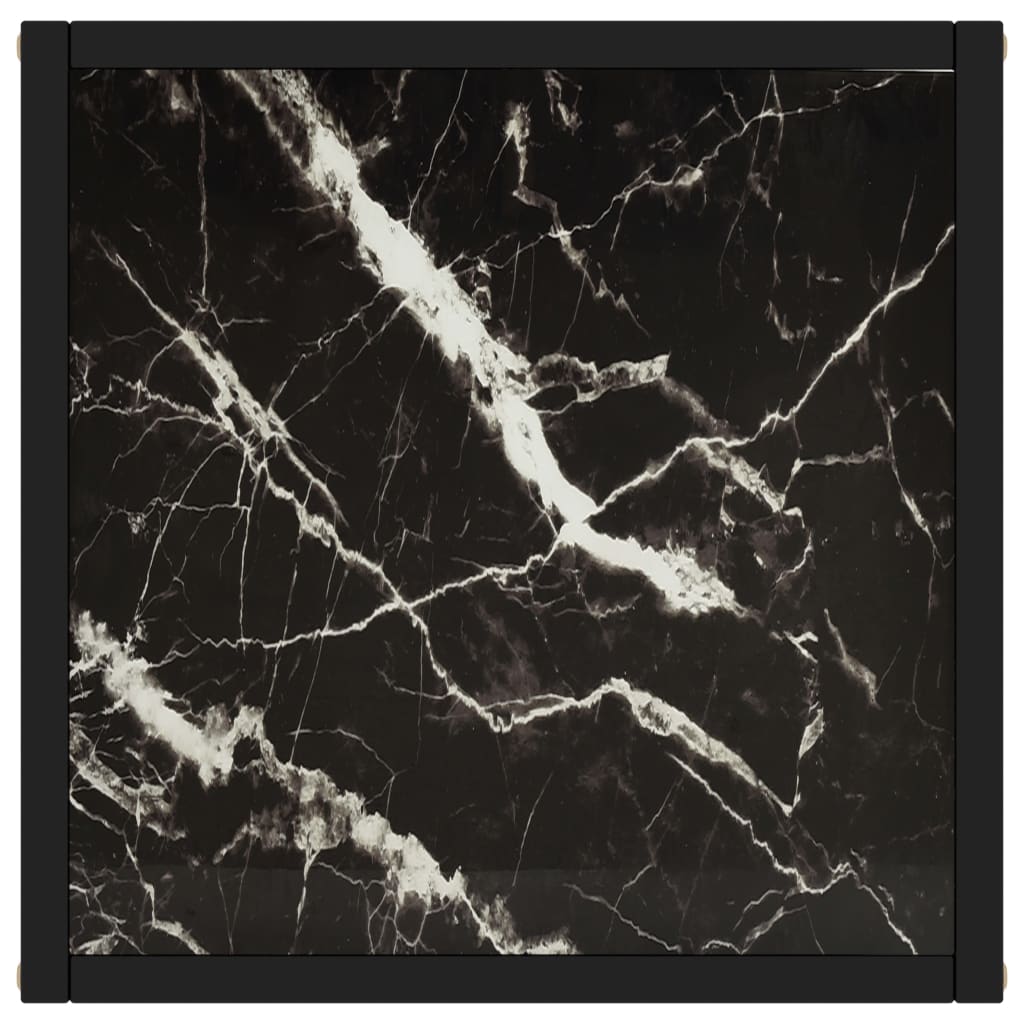 vidaXL kohvilaud, must, must marmorklaas, 40 x 40 x 50 cm