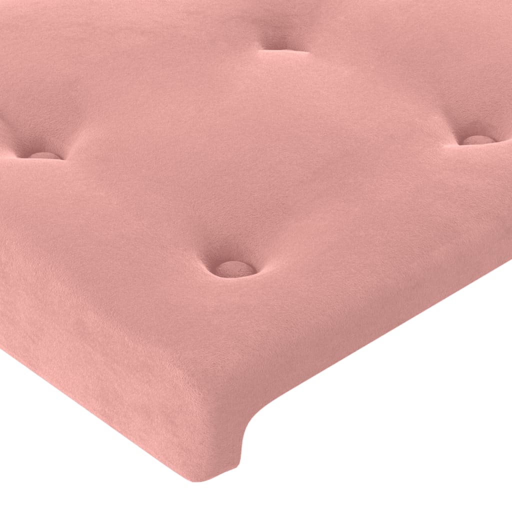 vidaXL voodipeats servadega, roosa, 147x23x118/128 cm, samet