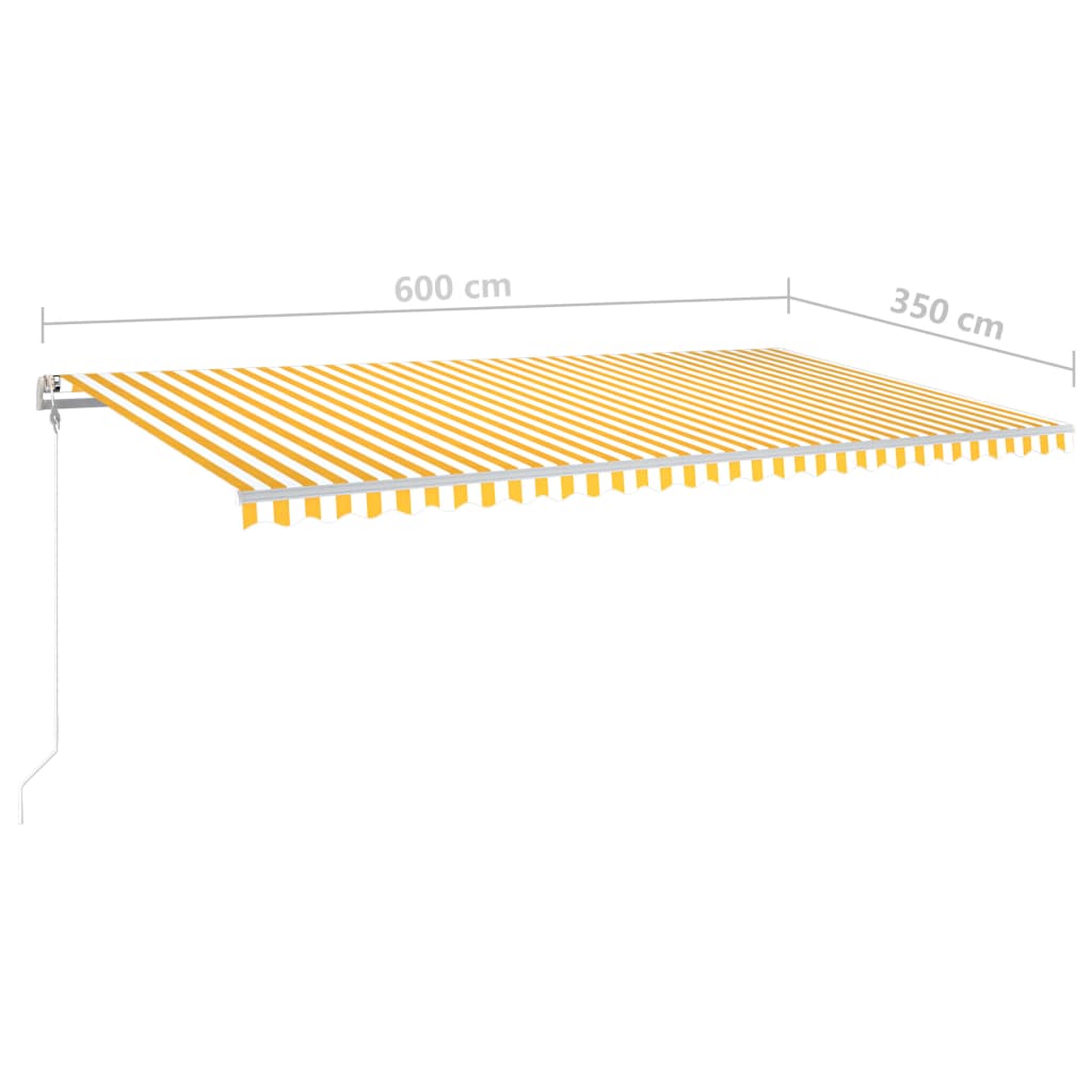 vidaXL automaatselt sissetõmmatav varikatus 6x3,5 m kollane/valge