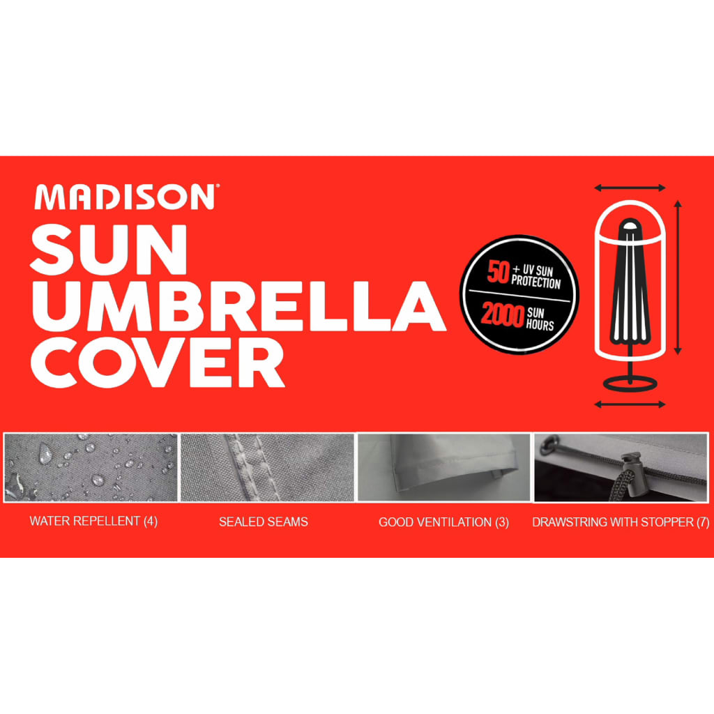 Madison kate püstisele päikesevarjule, 55x250 cm hall