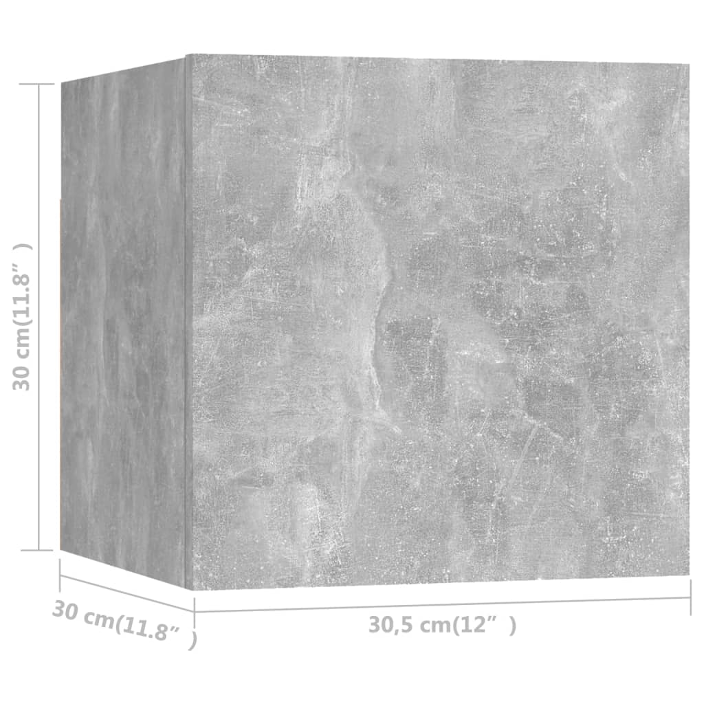 vidaXL seina telerikapid, 4 tk, betoonhall, 30,5x30x30 cm