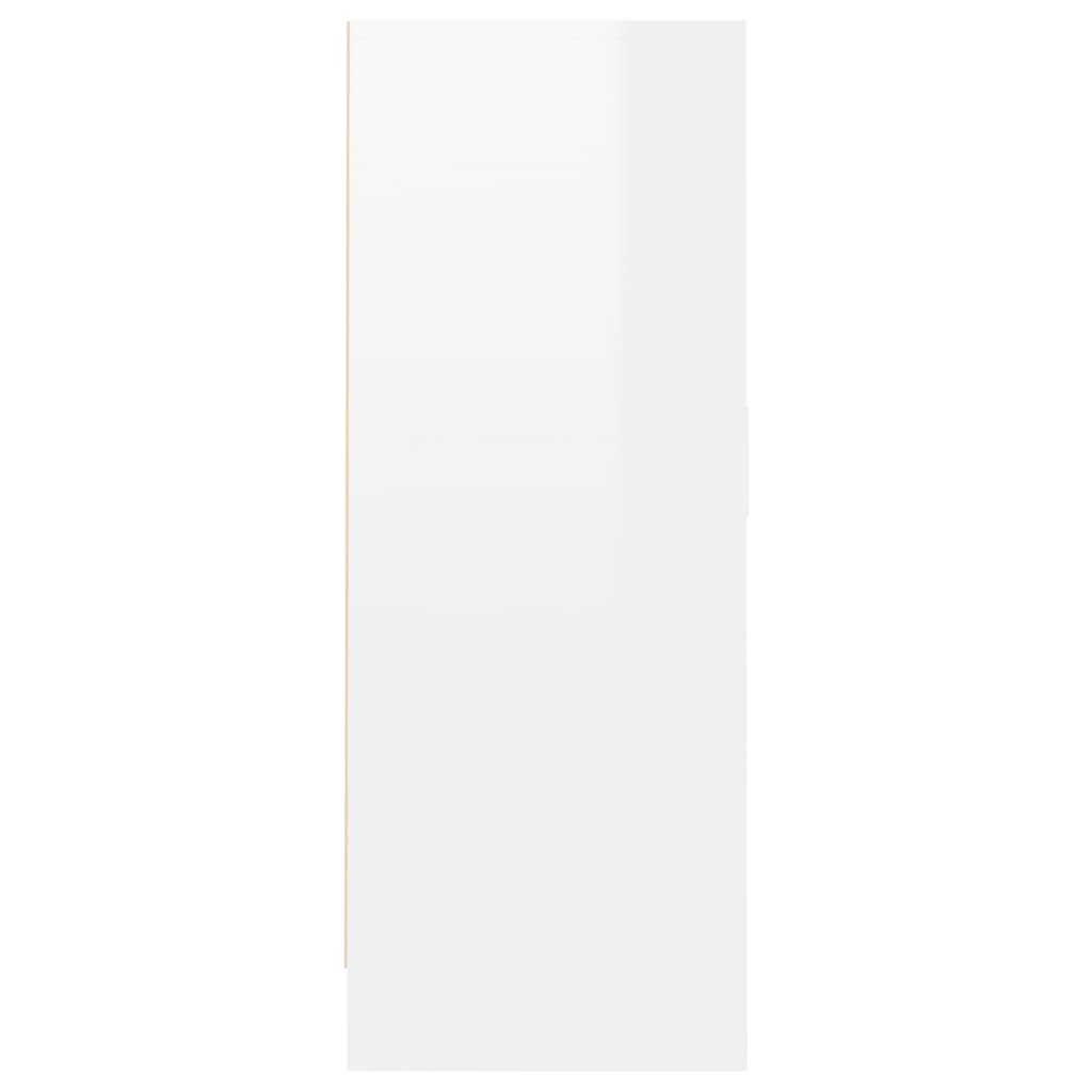 vidaXL kingakapp, kõrgläikega valge, 60 x 35 x 92 cm puitlaastplaat