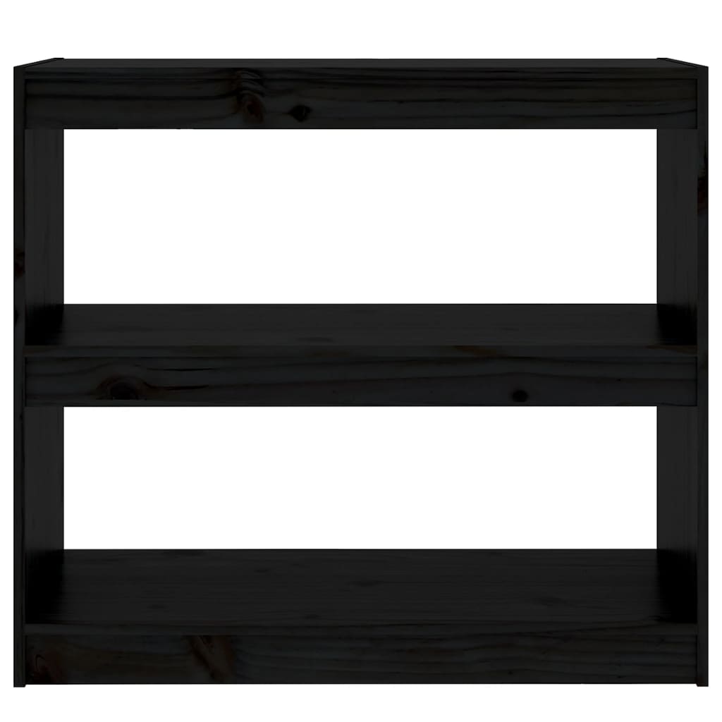 vidaXL raamaturiiul/ruumijagaja, must, 80 x 30 x 71,5 cm täismännipuit