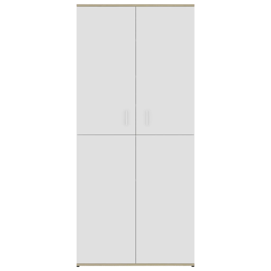 vidaXL kingakapp, valge ja Sonoma tamm, 80x39x178 cm, puitlaastplaat