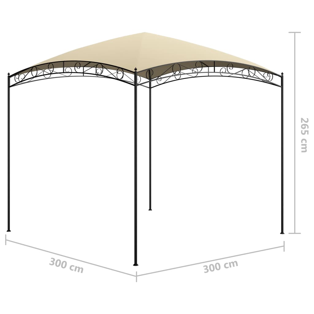 vidaXL lehtla 3 x 3x 2,65 m, kreemjas 180 g/m²