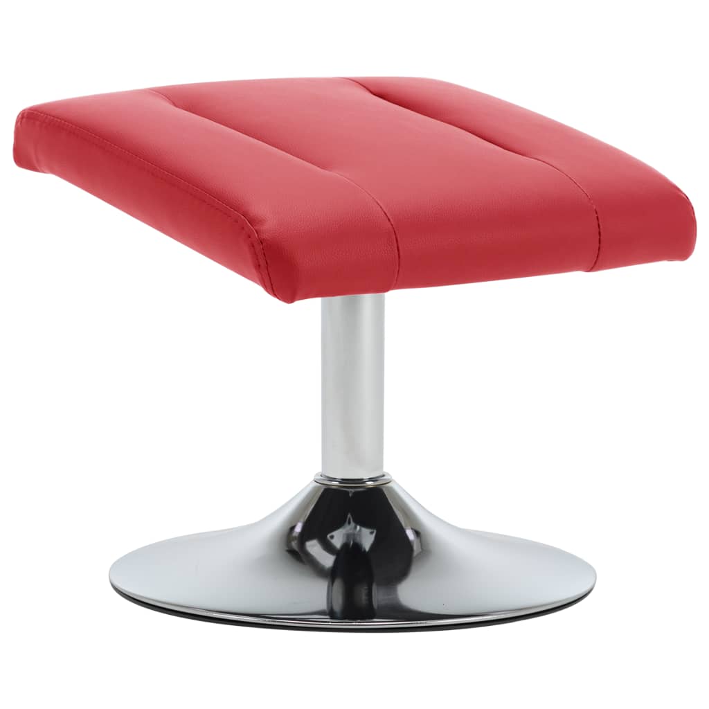 vidaXL allalastava seljatoega tool, jalapingiga, punane, kunstnahk