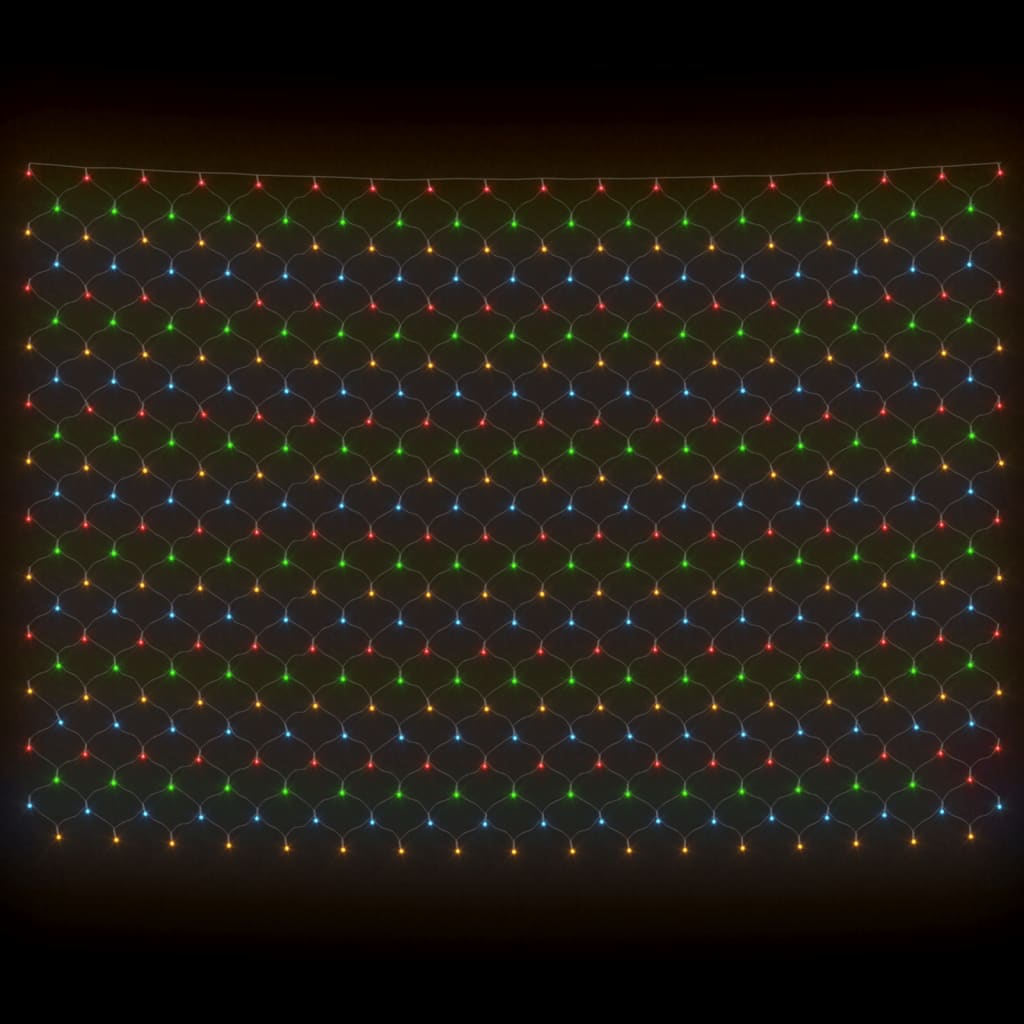 vidaXL jõulutulede võrk, värviline, 3 x 3 m, 306 LEDi, siseruumi, õue